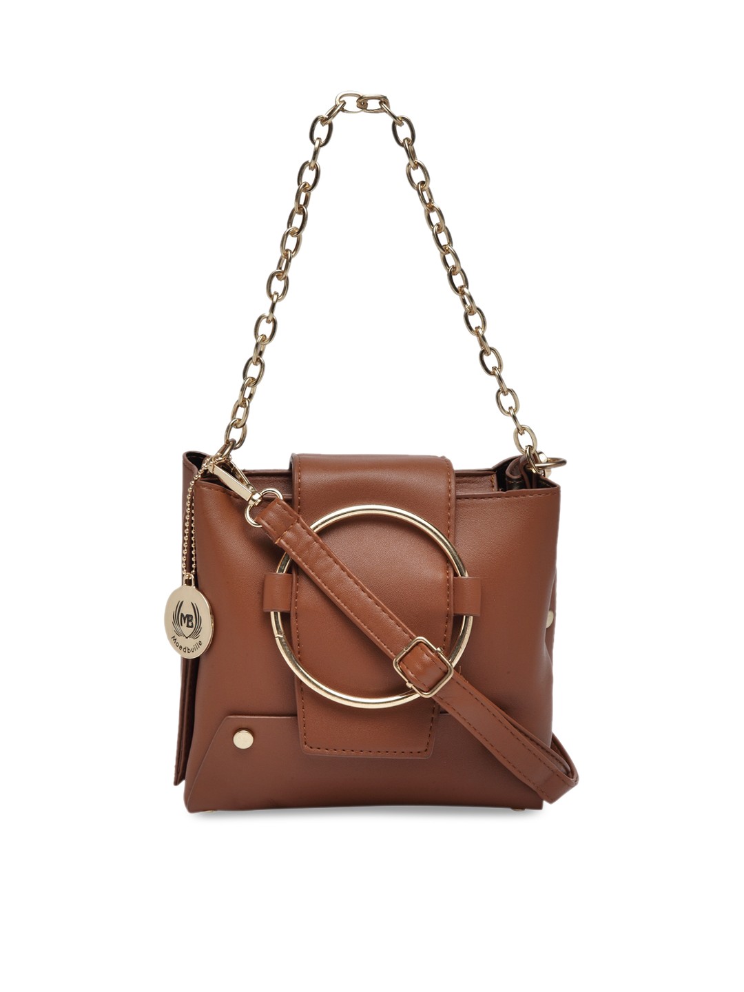 

Moedbuille Tan Embellished Sling Bag