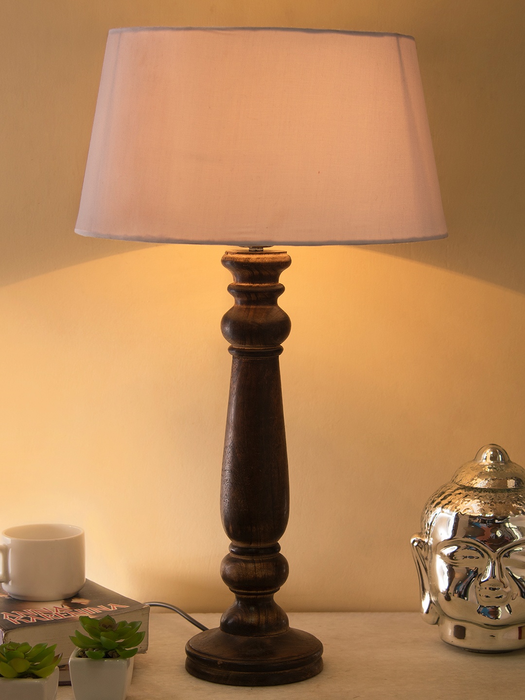 

Homesake Black Solid Handcrafted Bedside Standard Table Lamp with Shade