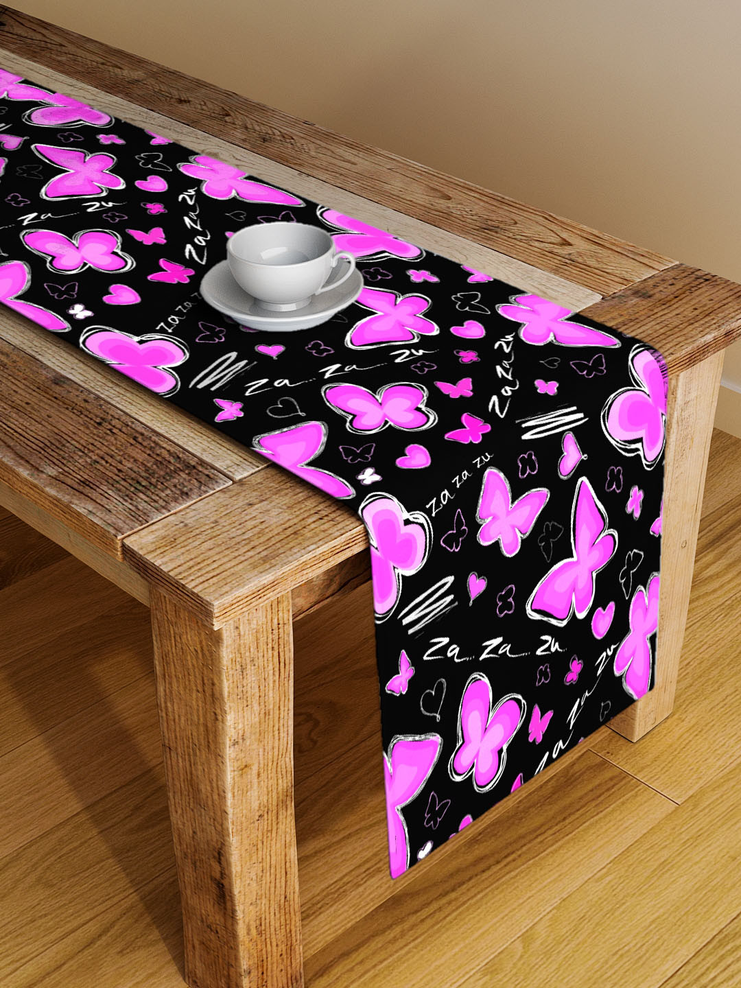 

Alina decor Black & Pink Quirky Table Runner