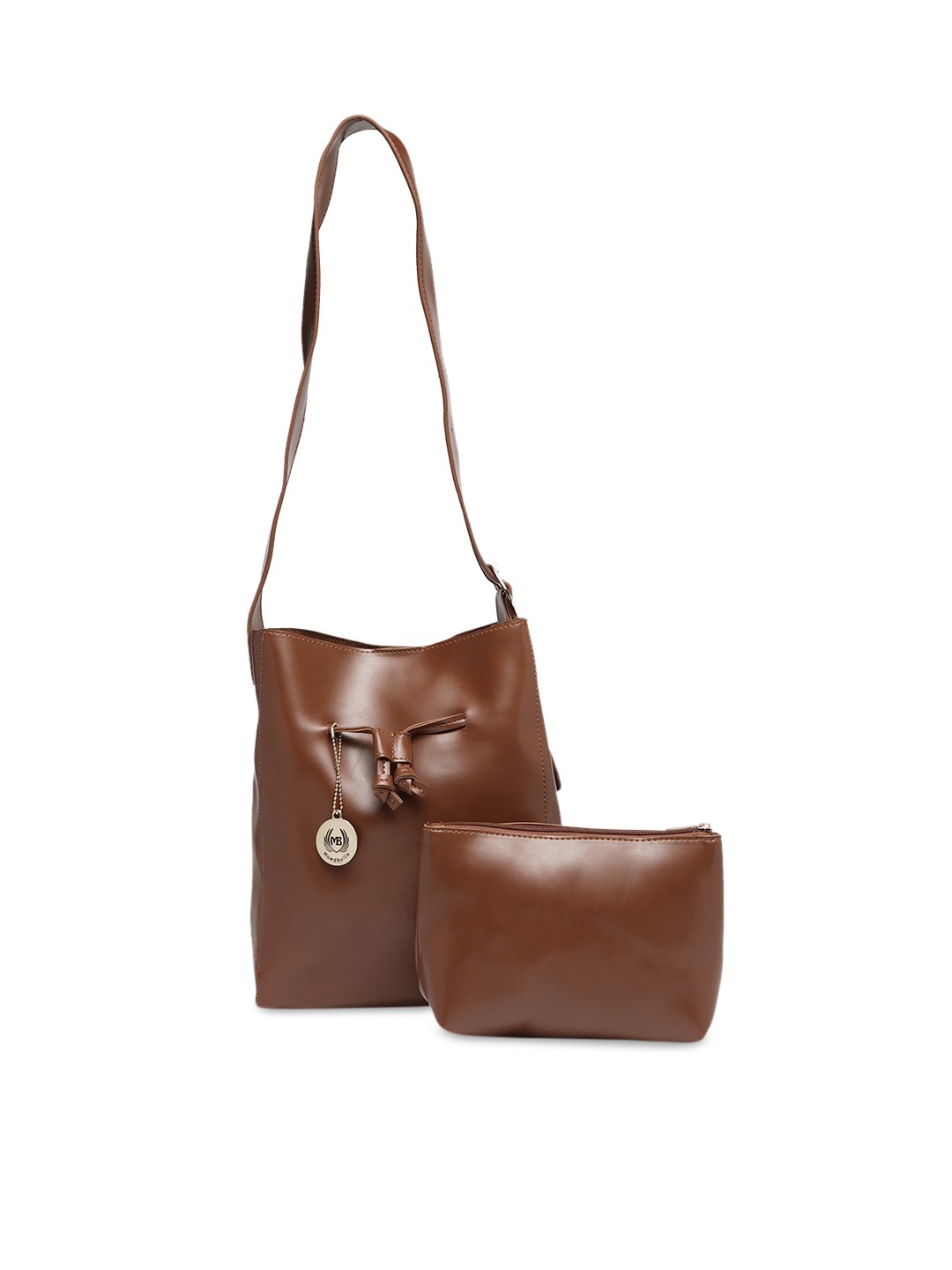 

Moedbuille Coffee Brown Solid Tote Bag