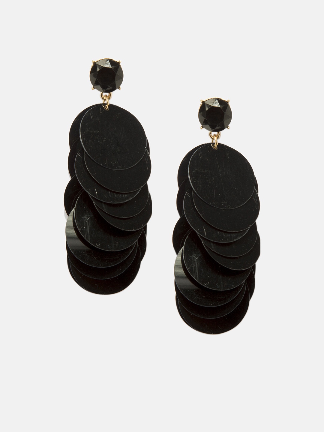 

Mali Fionna Black Contemporary Drop Earrings