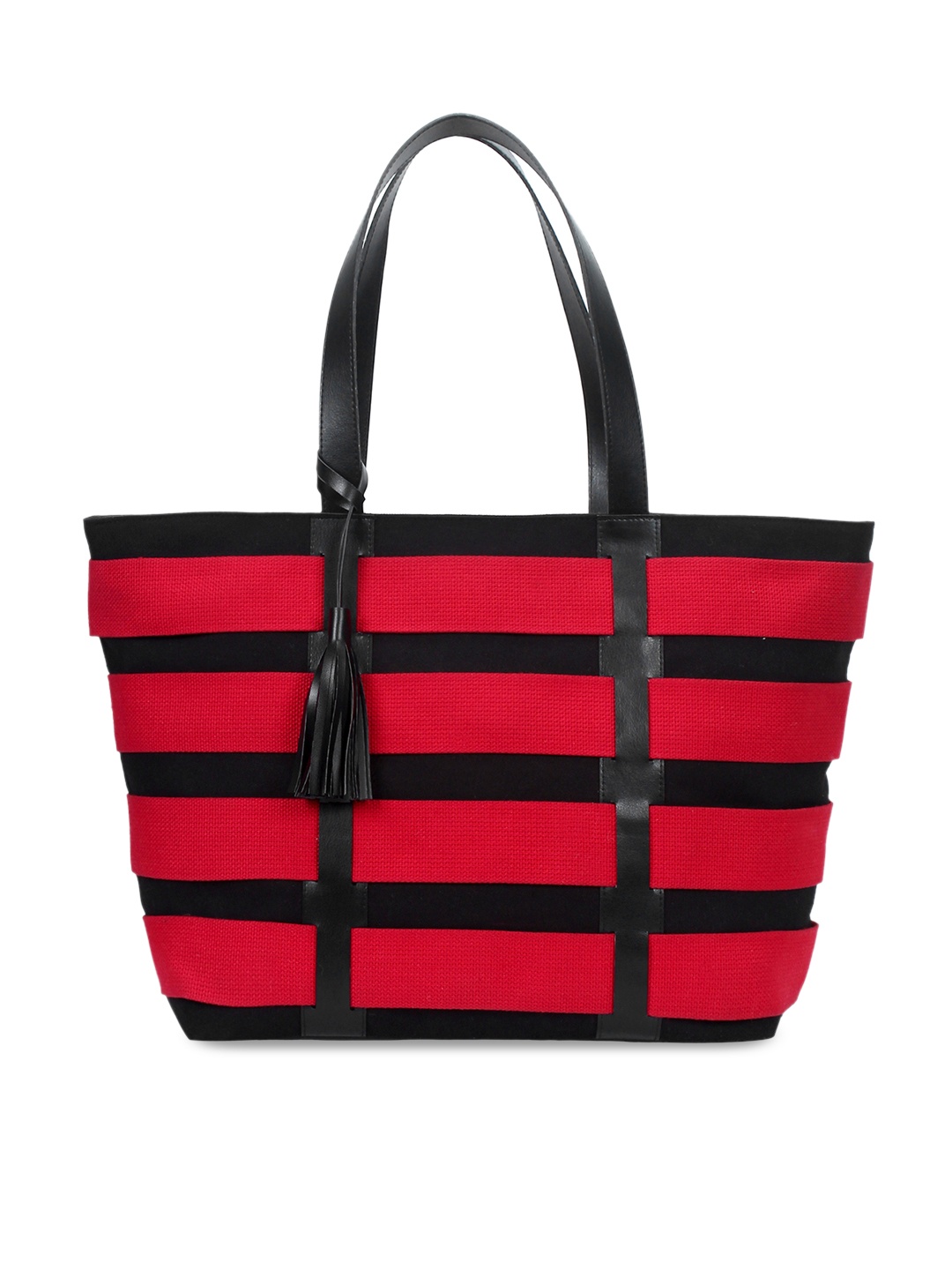 

Anekaant Black & Red Striped Shoulder Bag