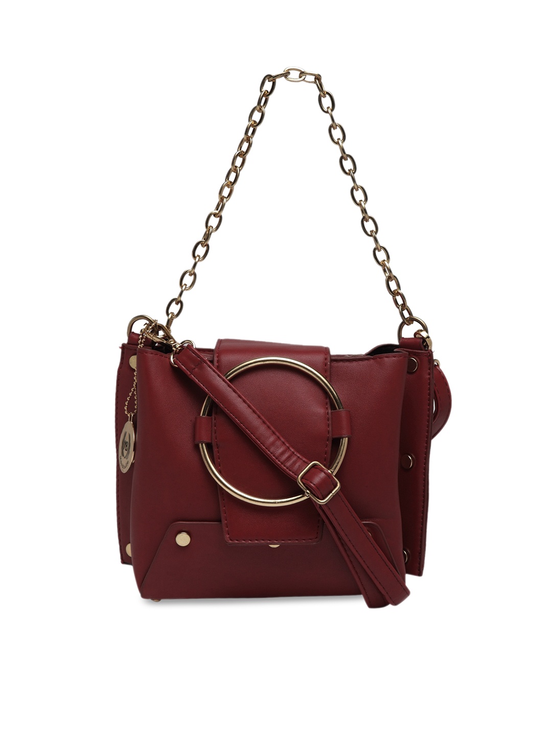 

Moedbuille Burgundy Embellished Shoulder Bag