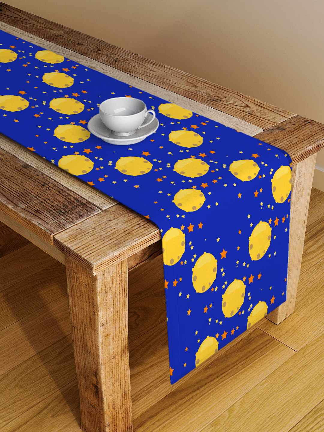 

Alina decor Blue & Yellow Conversational Table Runner