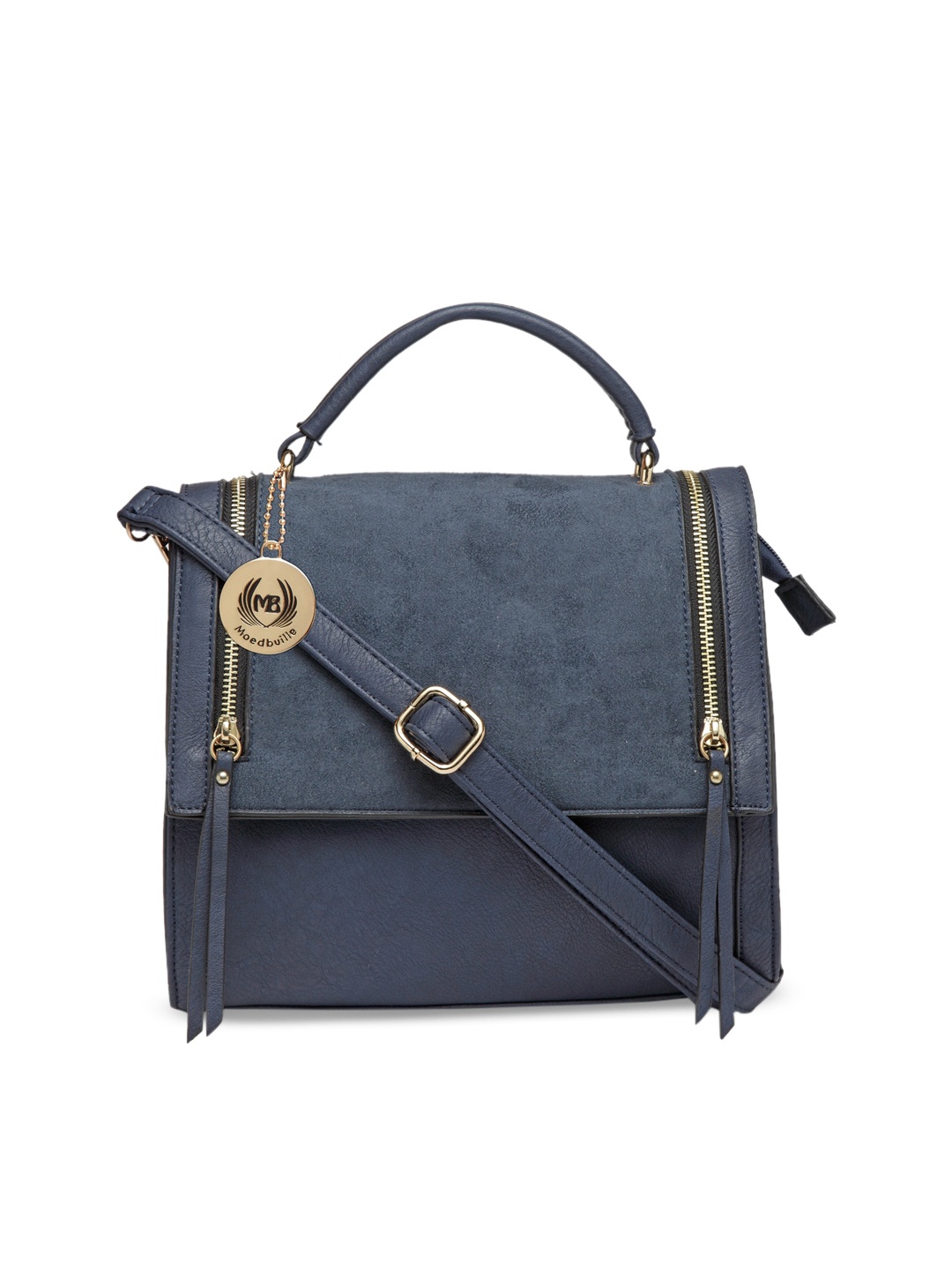 

Moedbuille Navy Blue Solid Satchel