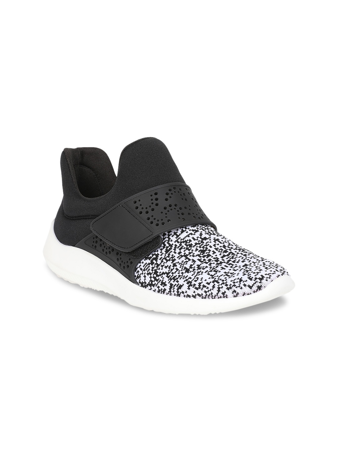 

Call It Spring Women Black Woven Design Textile Mid-Top Slip-On Sneakers