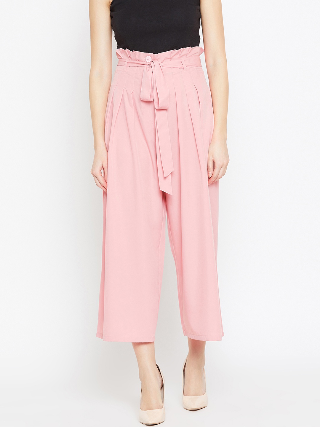 

Bitterlime Women Pink Relaxed Loose Fit Solid Parallel Trousers