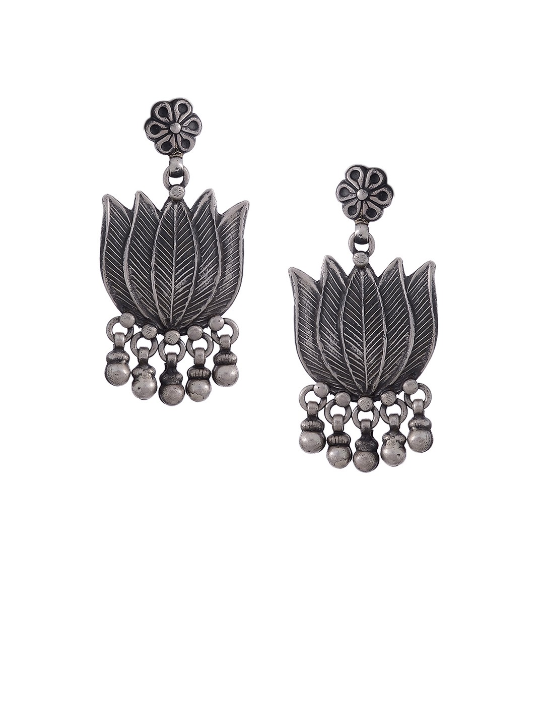 Silvermerc Designs Silver-Plated Oxidised Classic Drop Earrings
