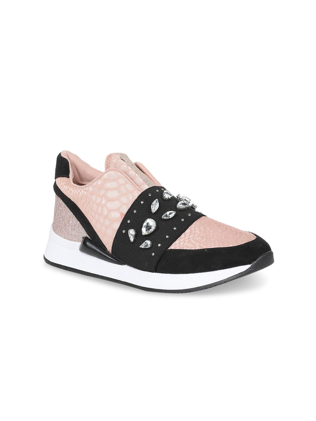 

Call It Spring Women Pink Embellished Synthetic Mid-Top Slip-On Sneakers