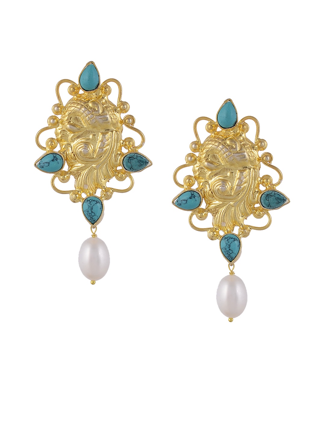

Silvermerc Designs Gold-Plated & White Classic Drop Earrings