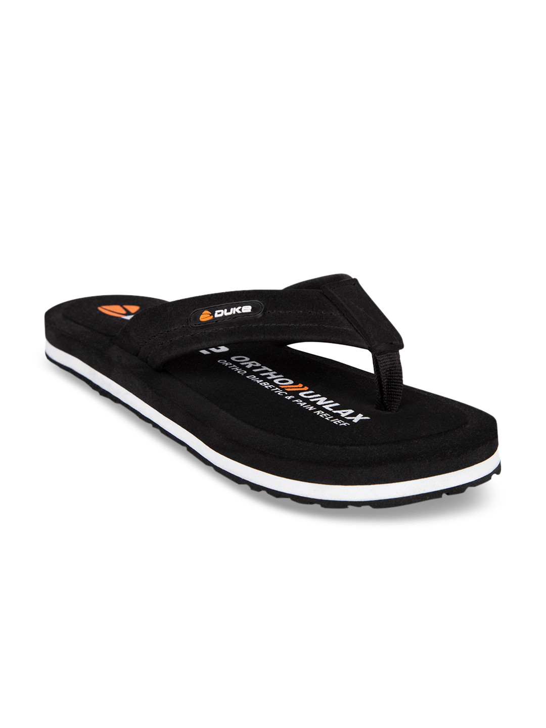 

Duke Men Black Solid Thong Flip-Flops