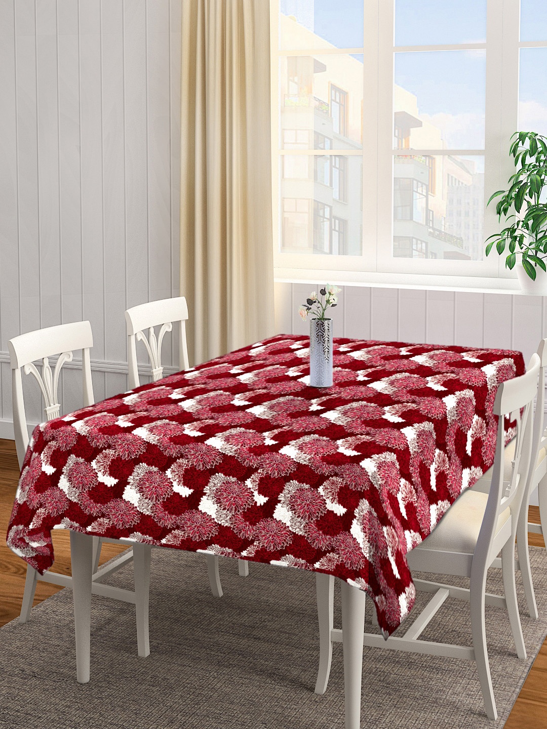 

Alina decor Red & White Printed Rectangle Table Cover