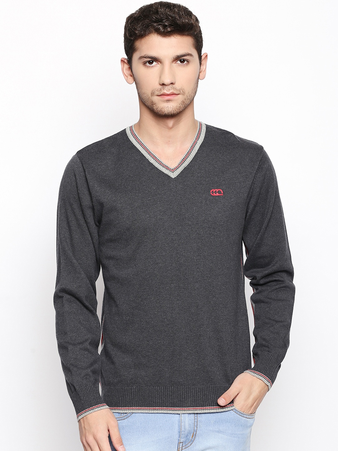 

Ajile by Pantaloons Men Grey Solid Pullover