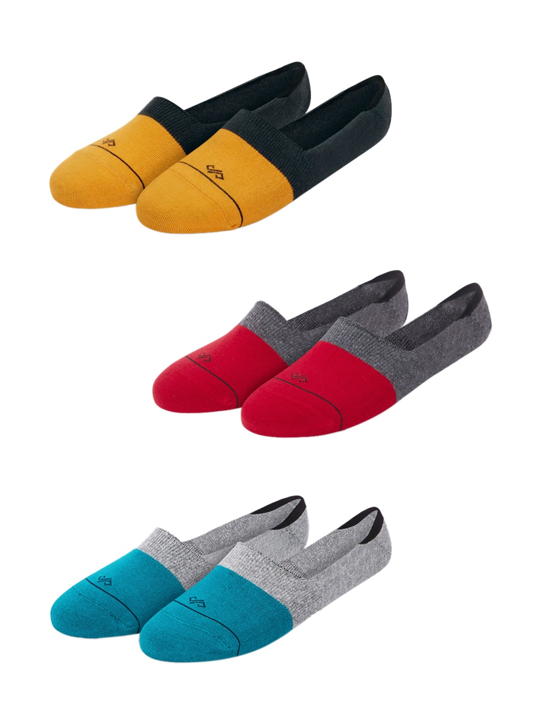 Dynamocks Multicoloured Pack of 3 Shoe Liners, Multi
