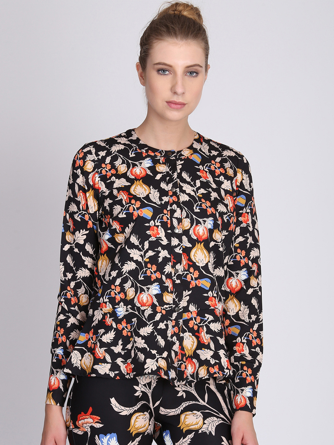 

NIZA Women Black Printed Lightweight Tailored Jacket