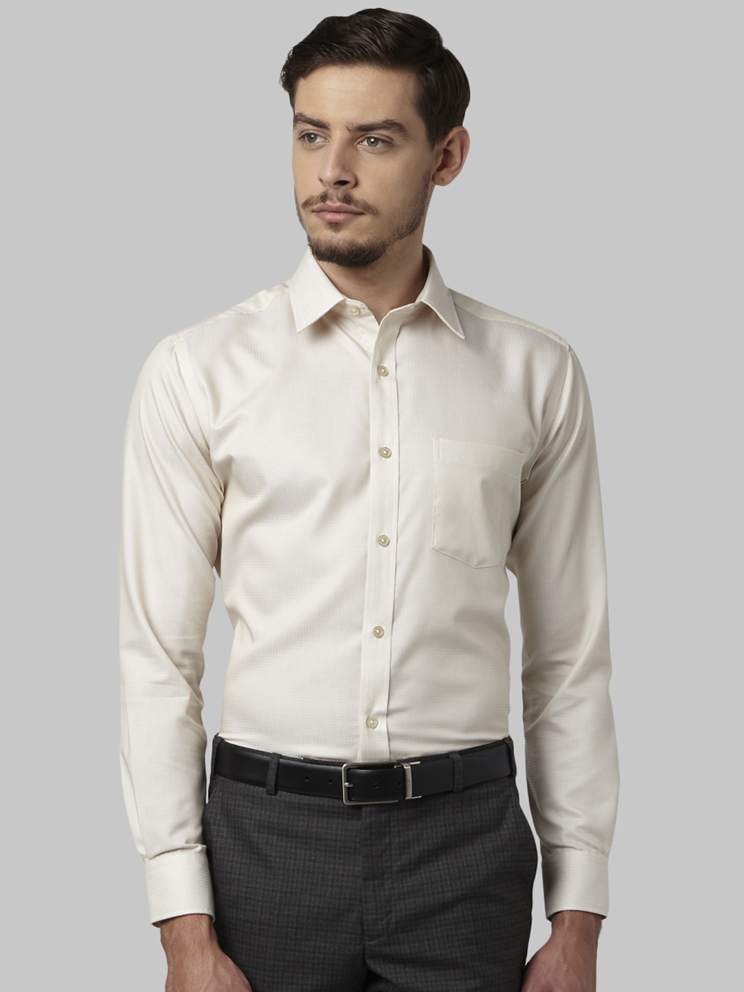 

Park Avenue Men Beige Regular Fit Solid Casual Shirt