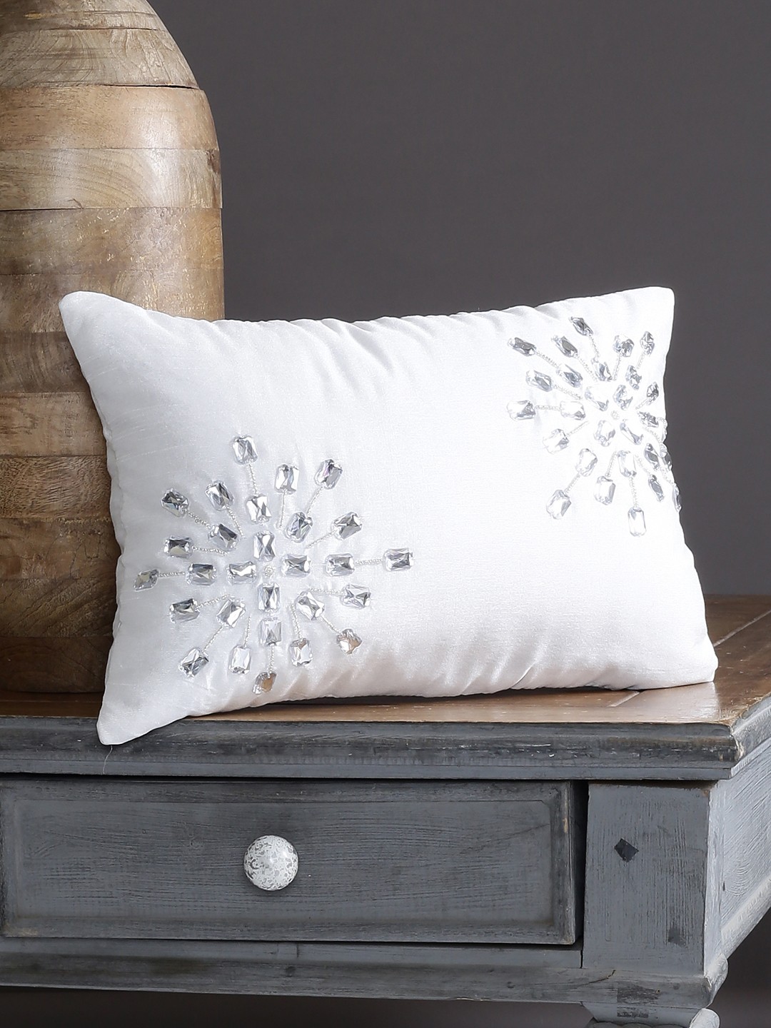 

Alina decor White Set of Single Solid Rectangle Cushion Covers