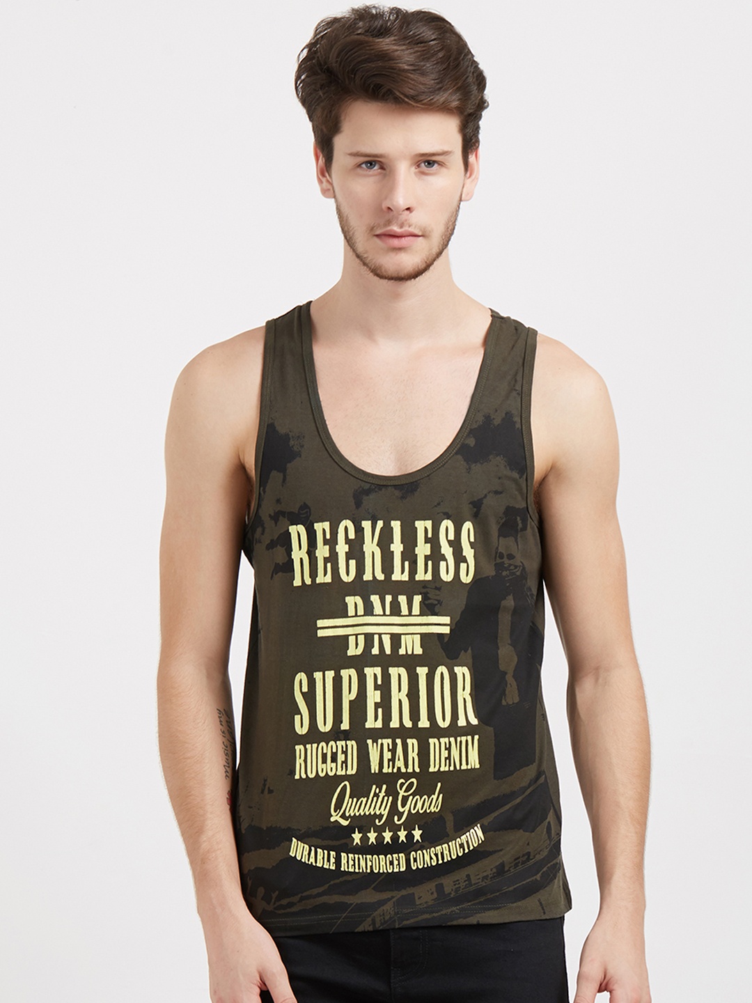

Integriti Men Olive Green Printed Innerwear Vest INT-TNTP-01