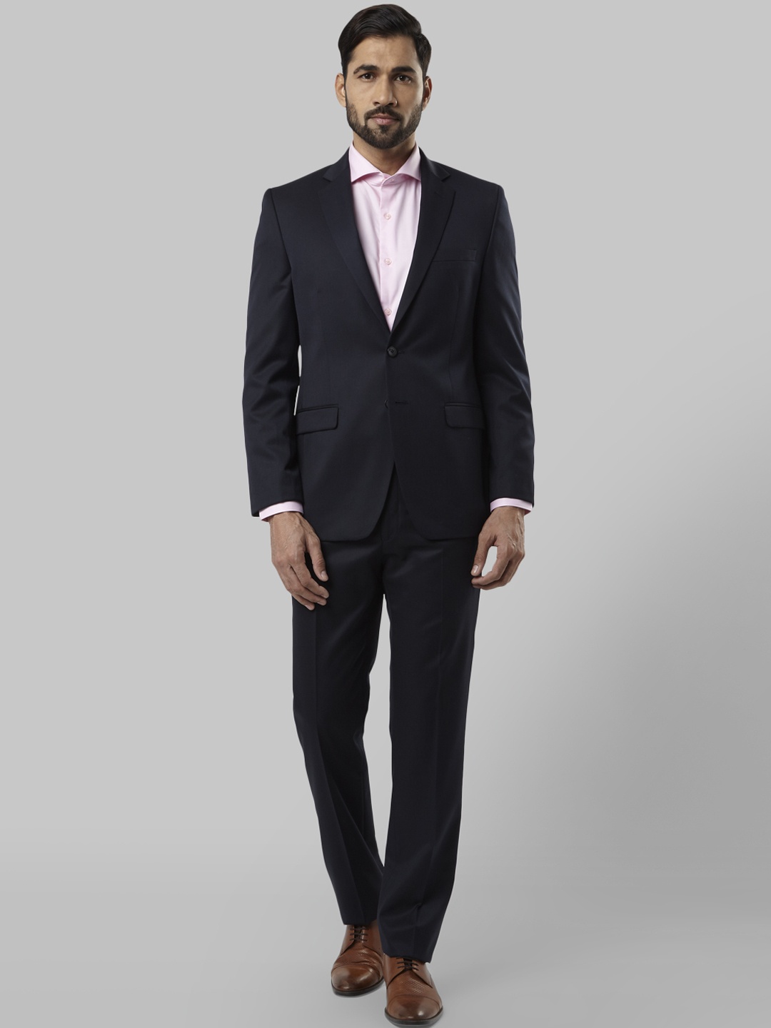 

Raymond Navy Blue Solid Single Breasted Suit