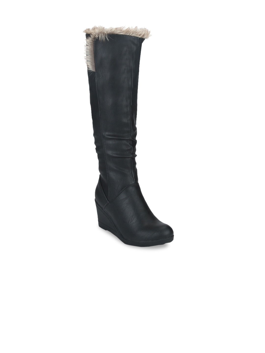 

Truffle Collection Women Black Solid Heeled Boots