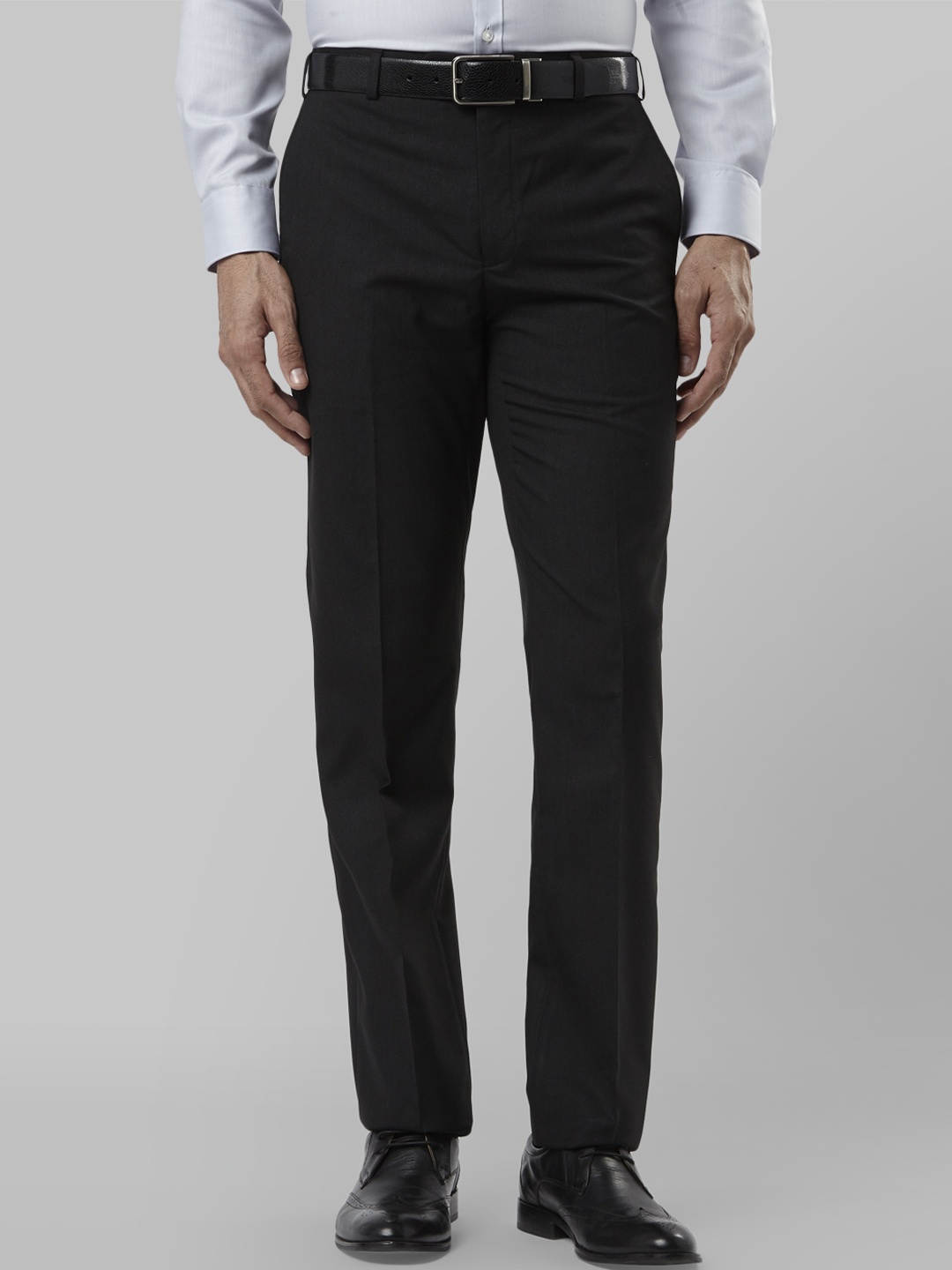 

Raymond Men Black Slim Fit Solid Formal Trousers