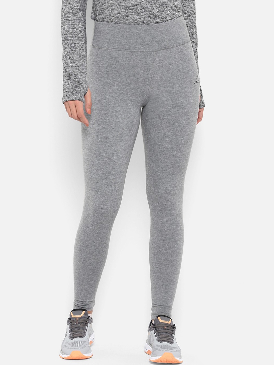 

Alcis Women Grey Solid Ankle-Length Leggings