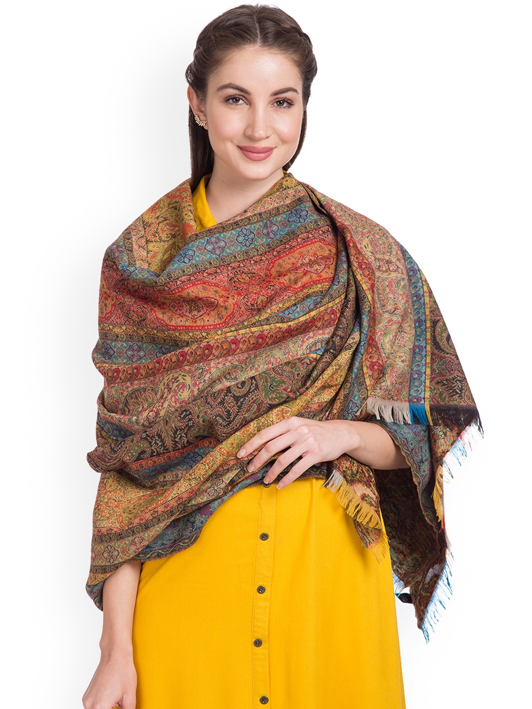 

SHINGORA Women Multi-Coloured Woven Design Shawl