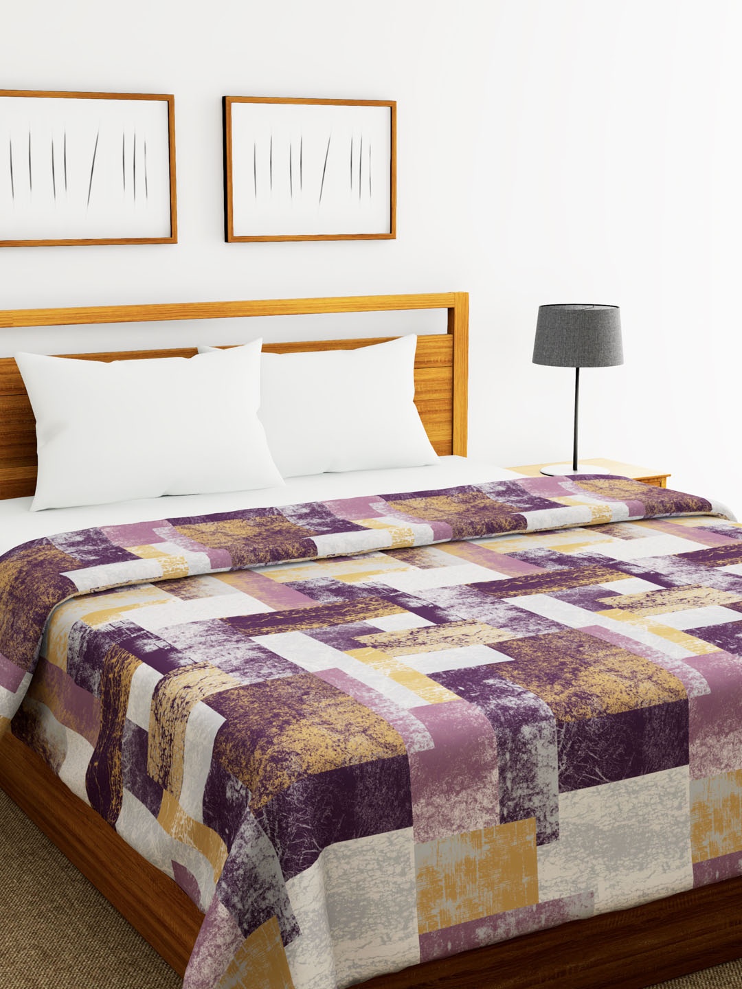

BIANCA Red & Beige Abstract AC Room 120 GSM Double Bed Comforter