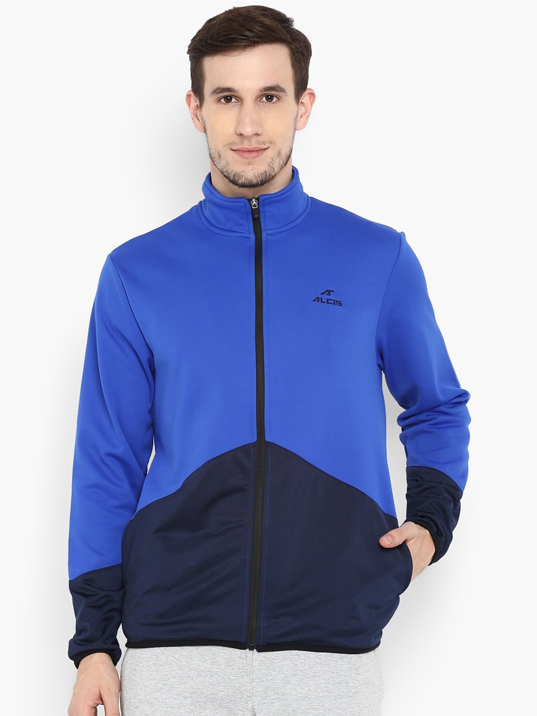 

Alcis Men Blue Colourblocked Lightweight Sporty Jacket
