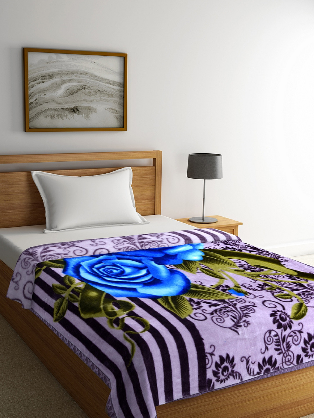 

ROMEE Multicoloured Floral Heavy Winter 600 GSM Single Bed Blanket, Multi
