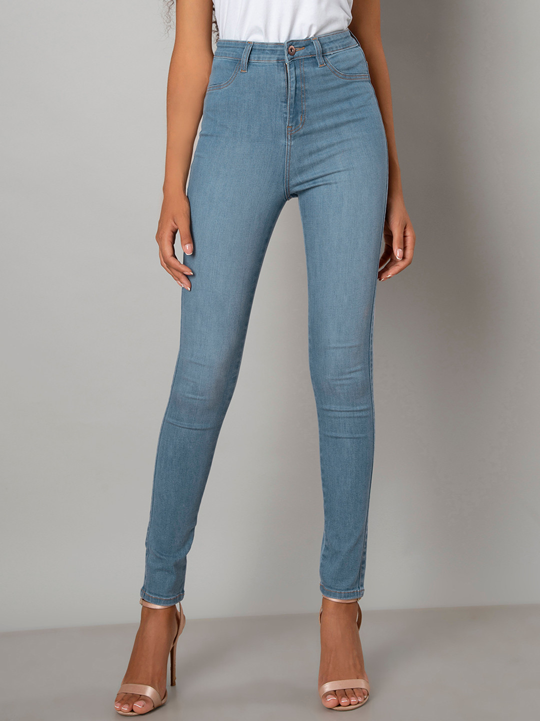 

FabAlley Women Blue Skinny Fit High-Rise Clean Look Jeans