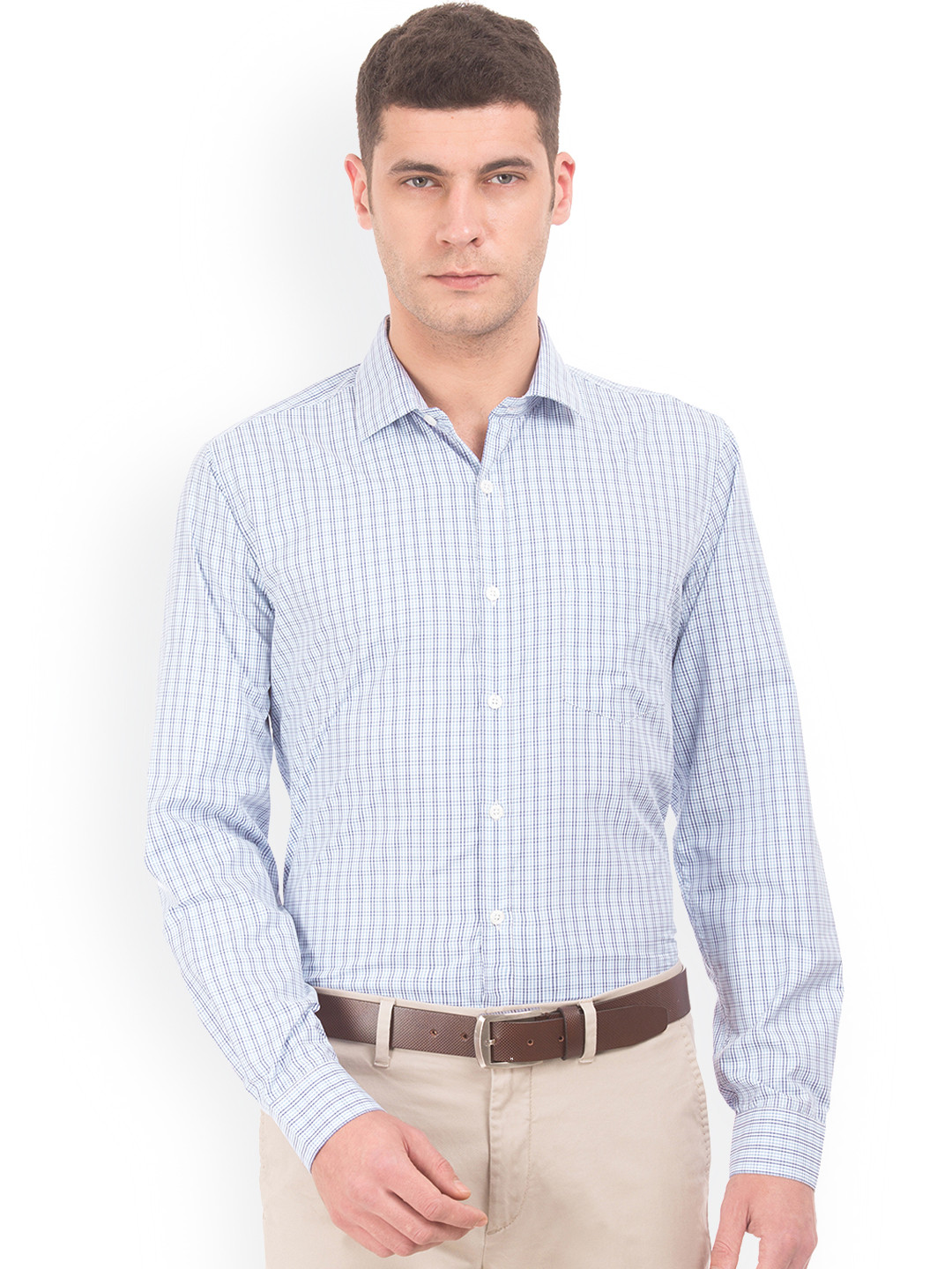 

Excalibur Men Blue Regular Fit Checked Formal Shirt