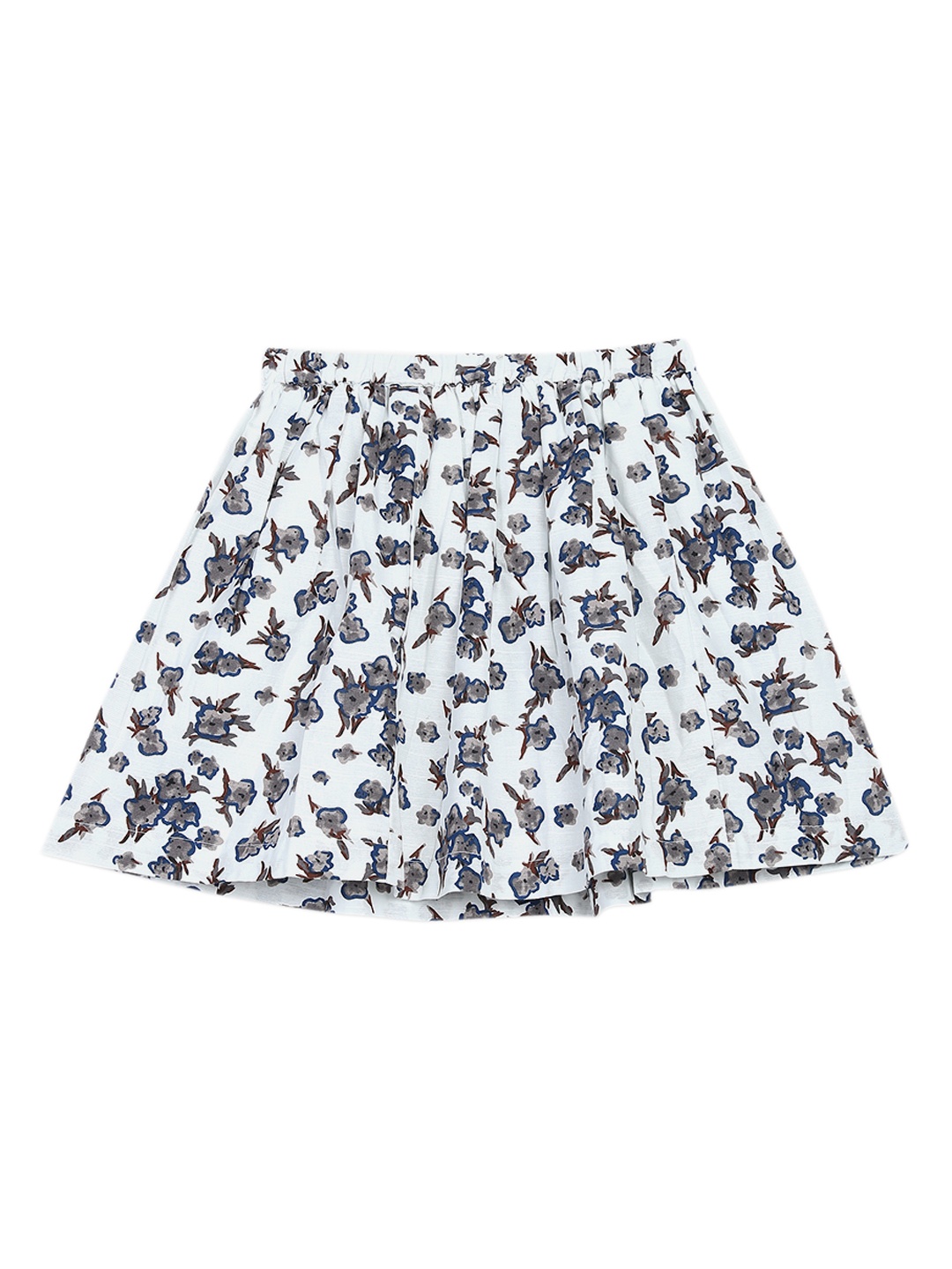 

Blue Giraffe Girls White Printed Skirt