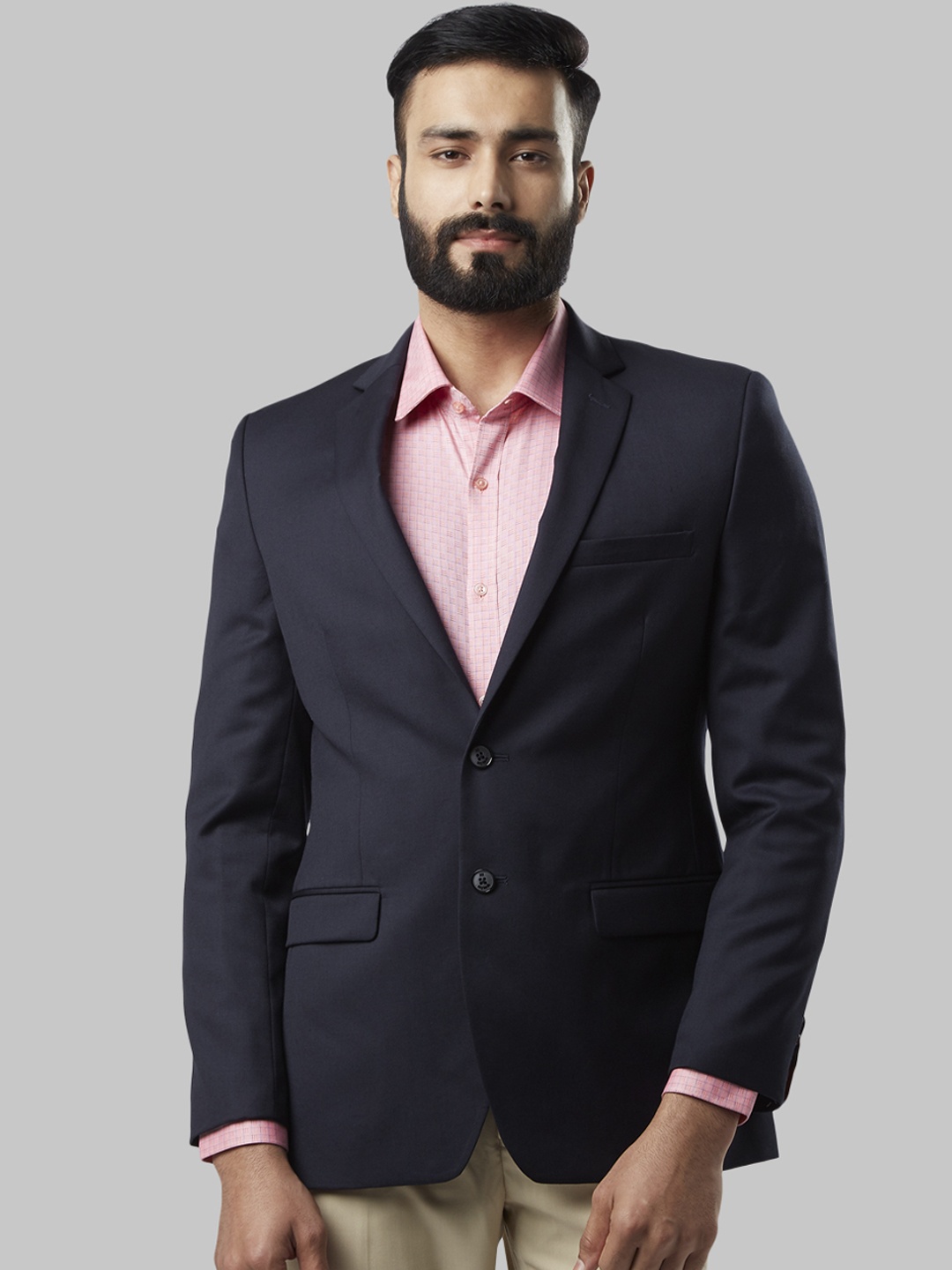 

Raymond Men Blue Solid Single Breasted Blazer