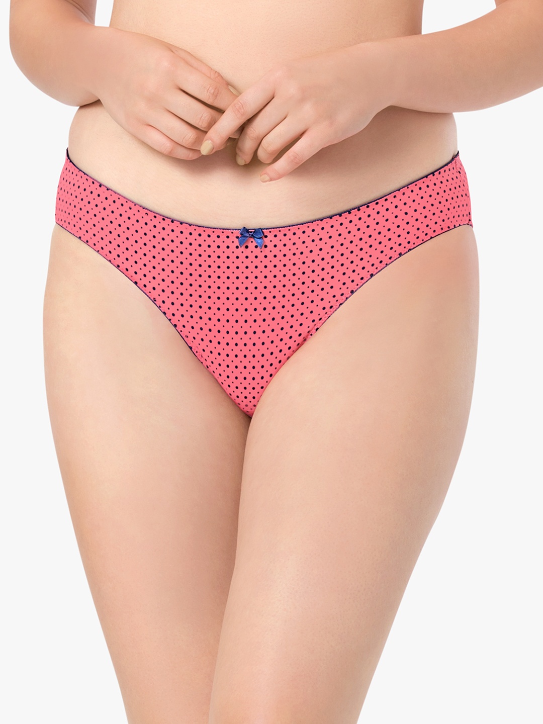 

Amante Women Printed Low Rise Delicate Dots Bikini Brief - PAN22801, Coral