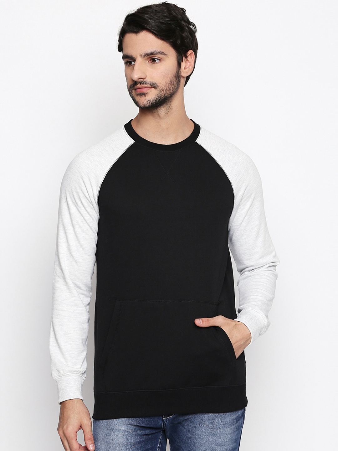 

Urban Ranger by pantaloons Men Black Colourblocked Sweatshirt