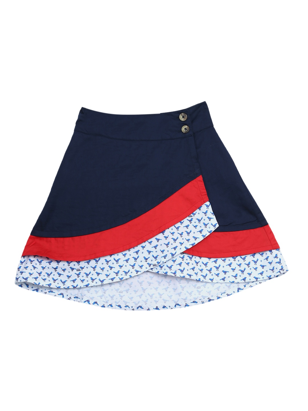

ELLE Girls Multicoloured Flared Wrap Skirt, Multi