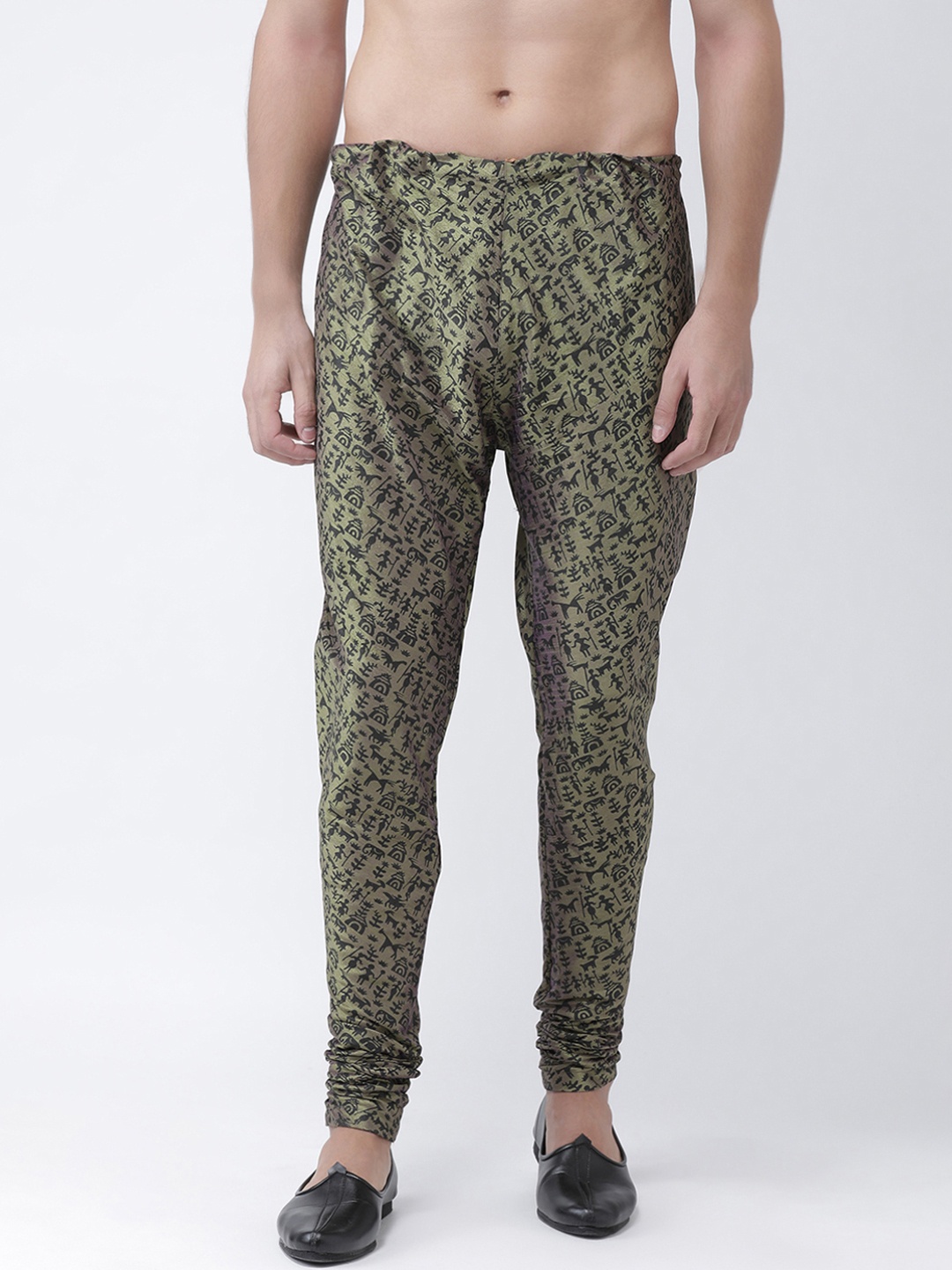 

DEYANN Men Green Printed Churidar