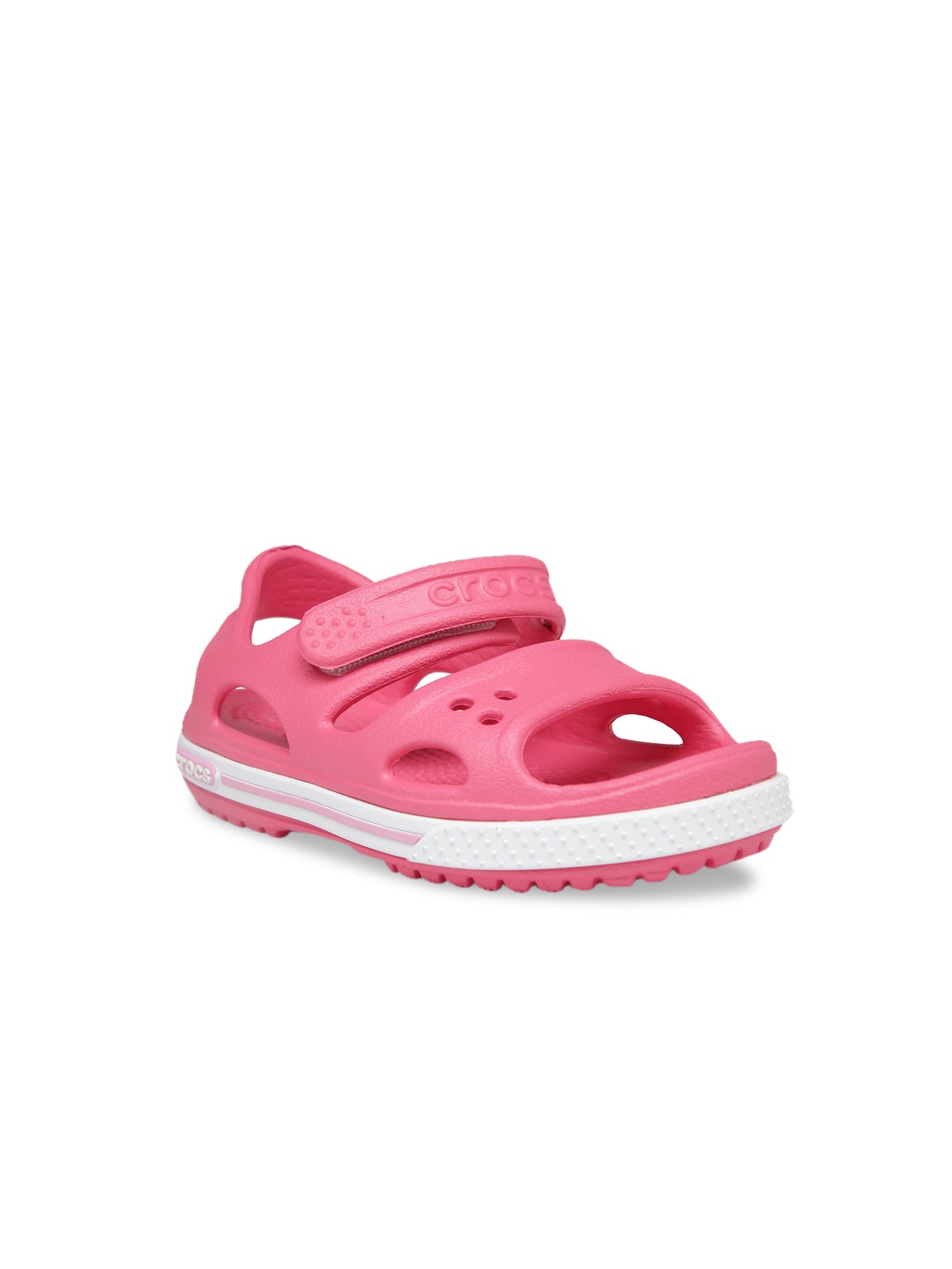 

Crocs Crocband II Girls Pink Solid Synthetic Open Toe Flats