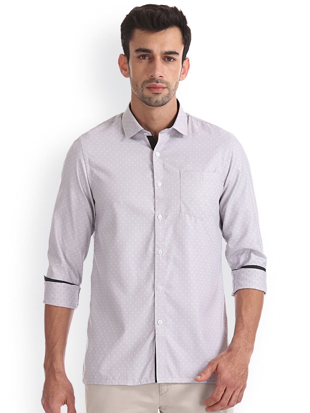 

Excalibur Men Grey Regular Fit Printed Casual Shirt