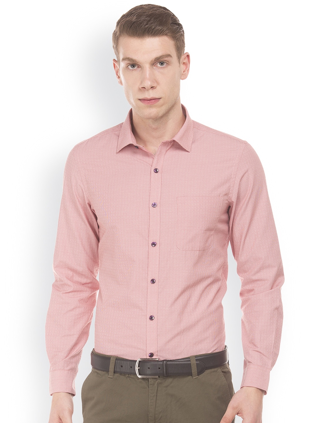 

Excalibur Men Red Slim Fit Self Design Casual Shirt