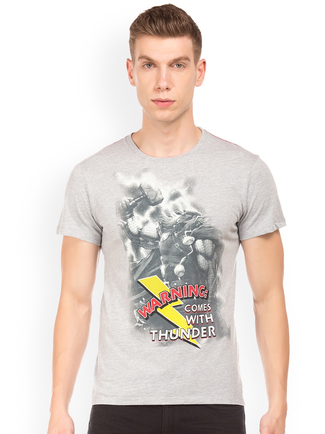 

Colt Men Grey Printed Round Neck T-shirt