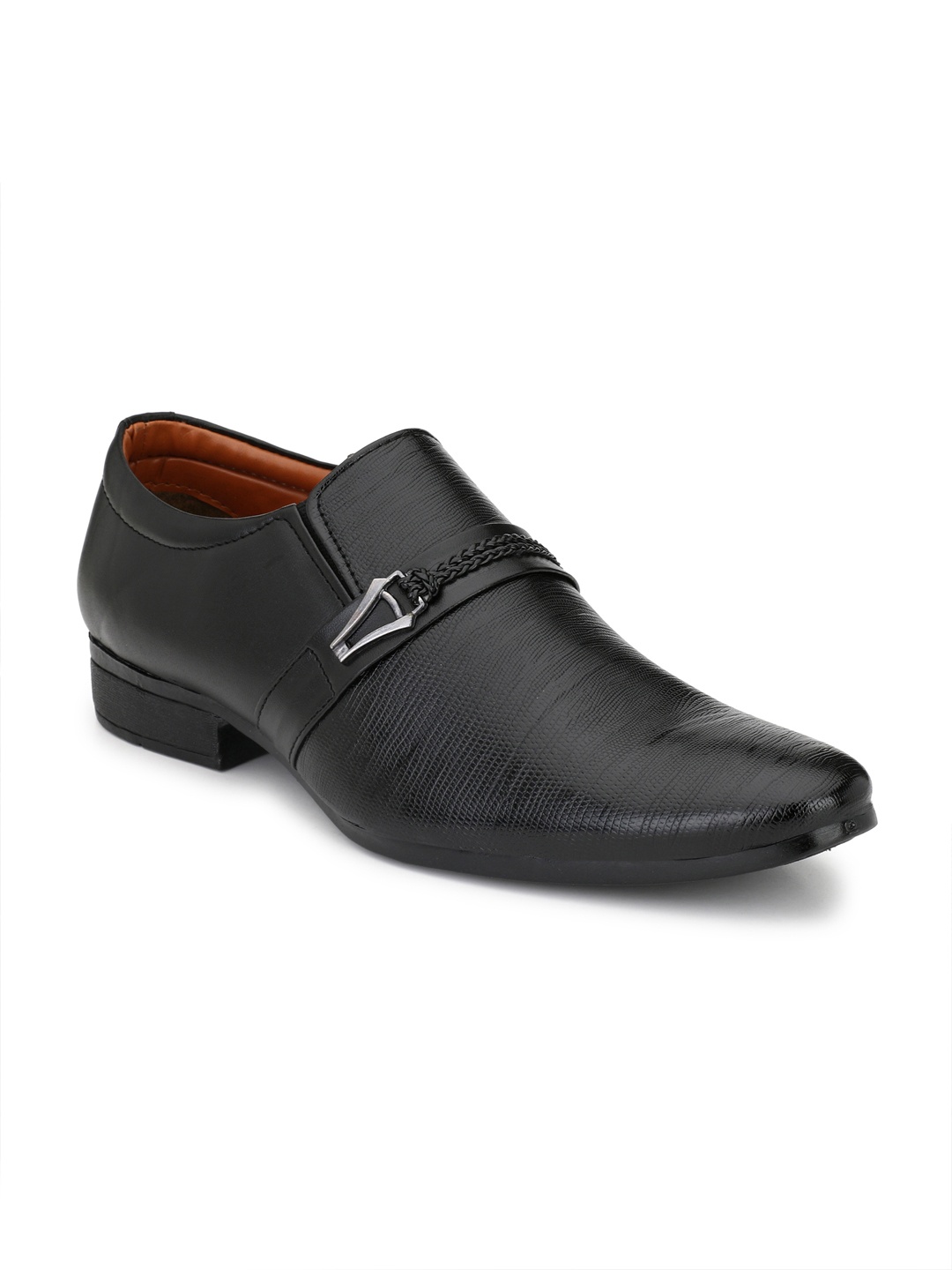 

John Karsun Men Black Formal Slip-Ons