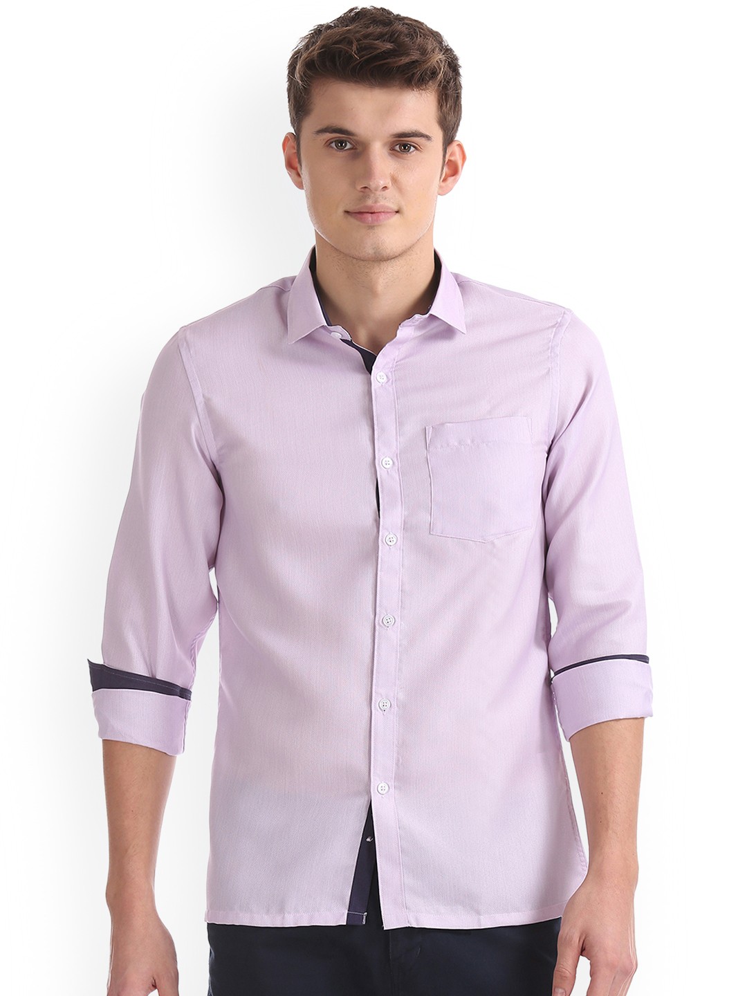 

Excalibur Men Purple Regular Fit Solid Casual Shirt