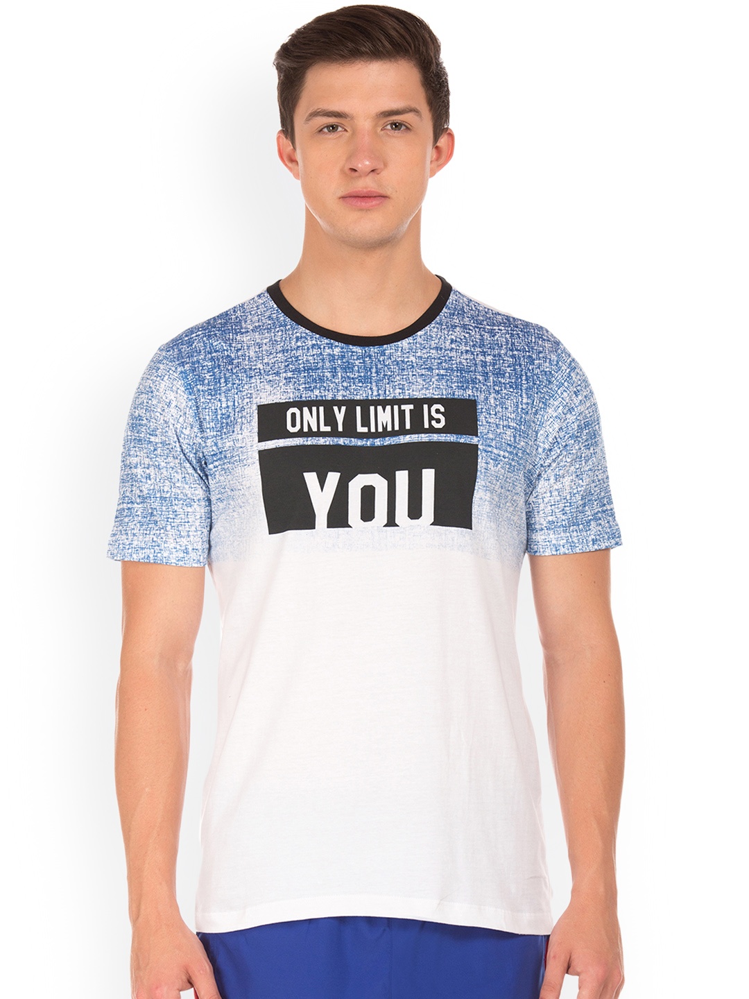 

Colt Men White Printed Round Neck Pure Cotton T-shirt