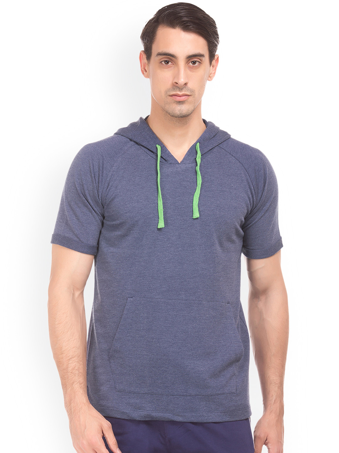 

Colt Men Blue Solid Hood T-shirt