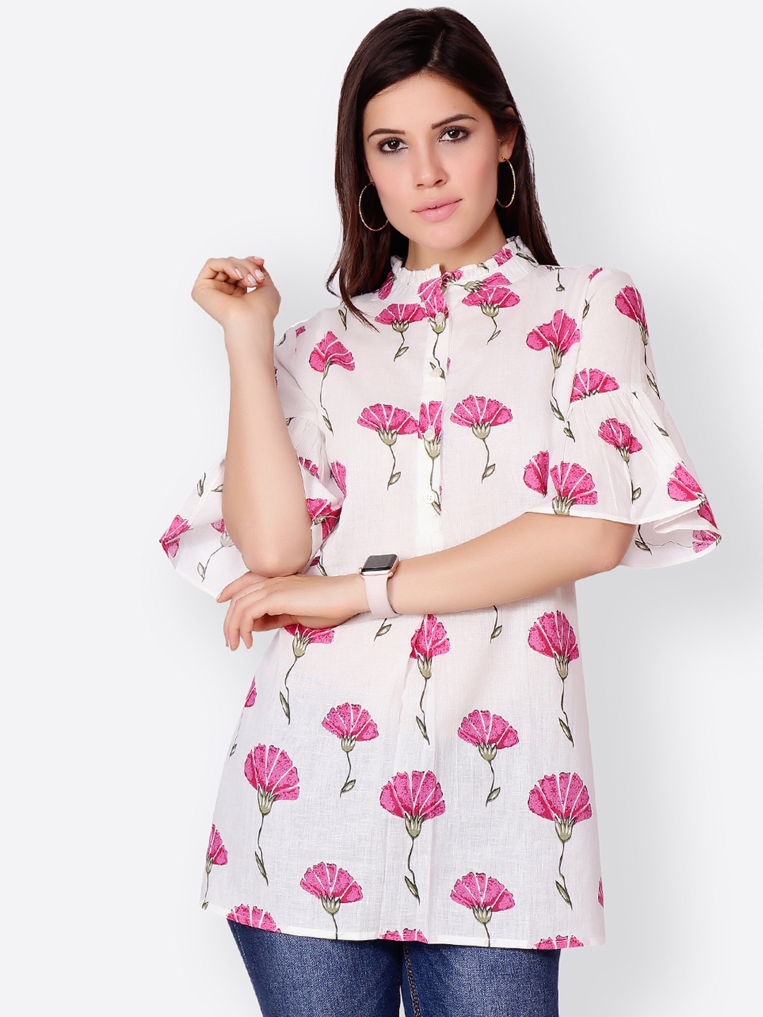 

Cation Women White Printed Tunic