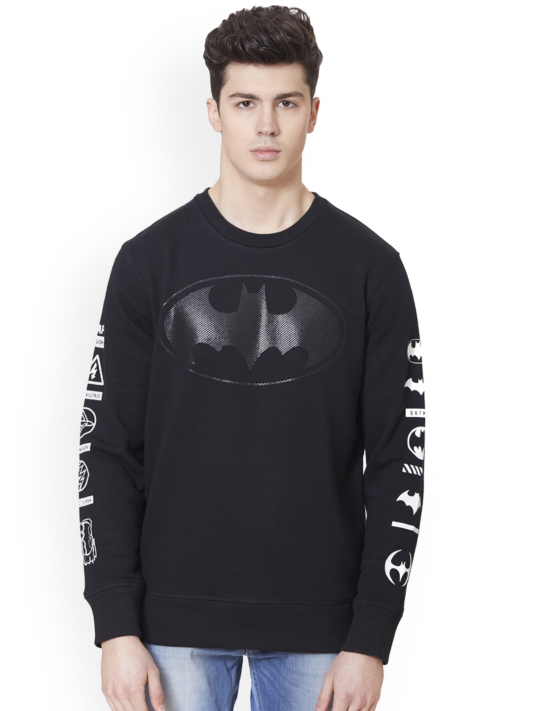 

Free Authority Men Black Batman Print Sweatshirt
