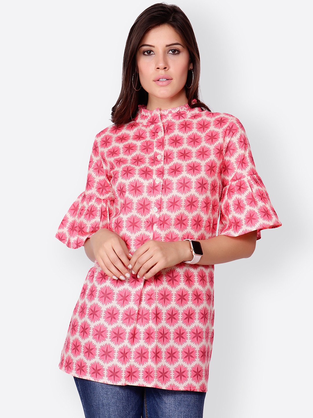

Cation Women Pink Printed Tunic