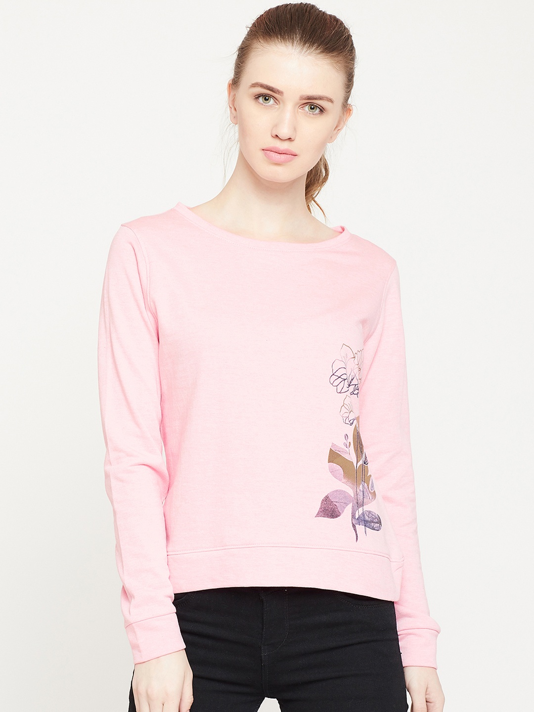 

Marie Claire Women Pink Printed Sweatshirt
